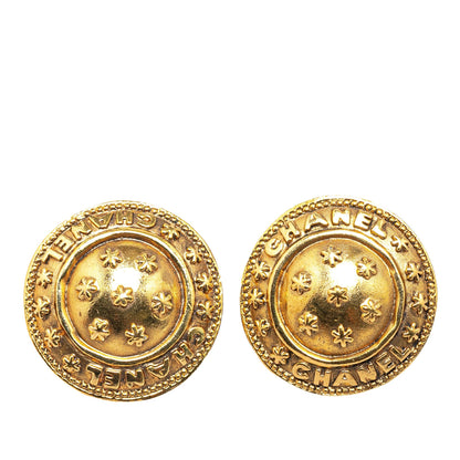 Gold Chanel Gold Plated Round Logo Cufflinks