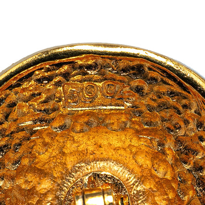 Gold Chanel Gold Plated Round Logo Cufflinks