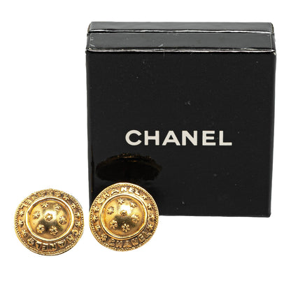 Gold Chanel Gold Plated Round Logo Cufflinks