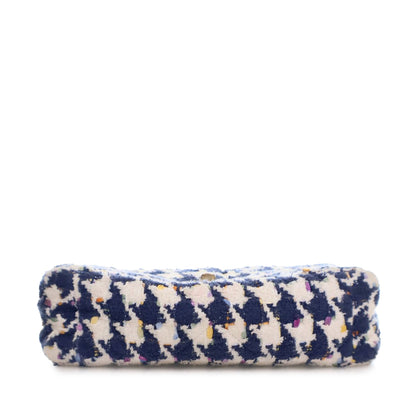 Blue Chanel Medium Houndstooth Tweed 19 Flap Bag Satchel