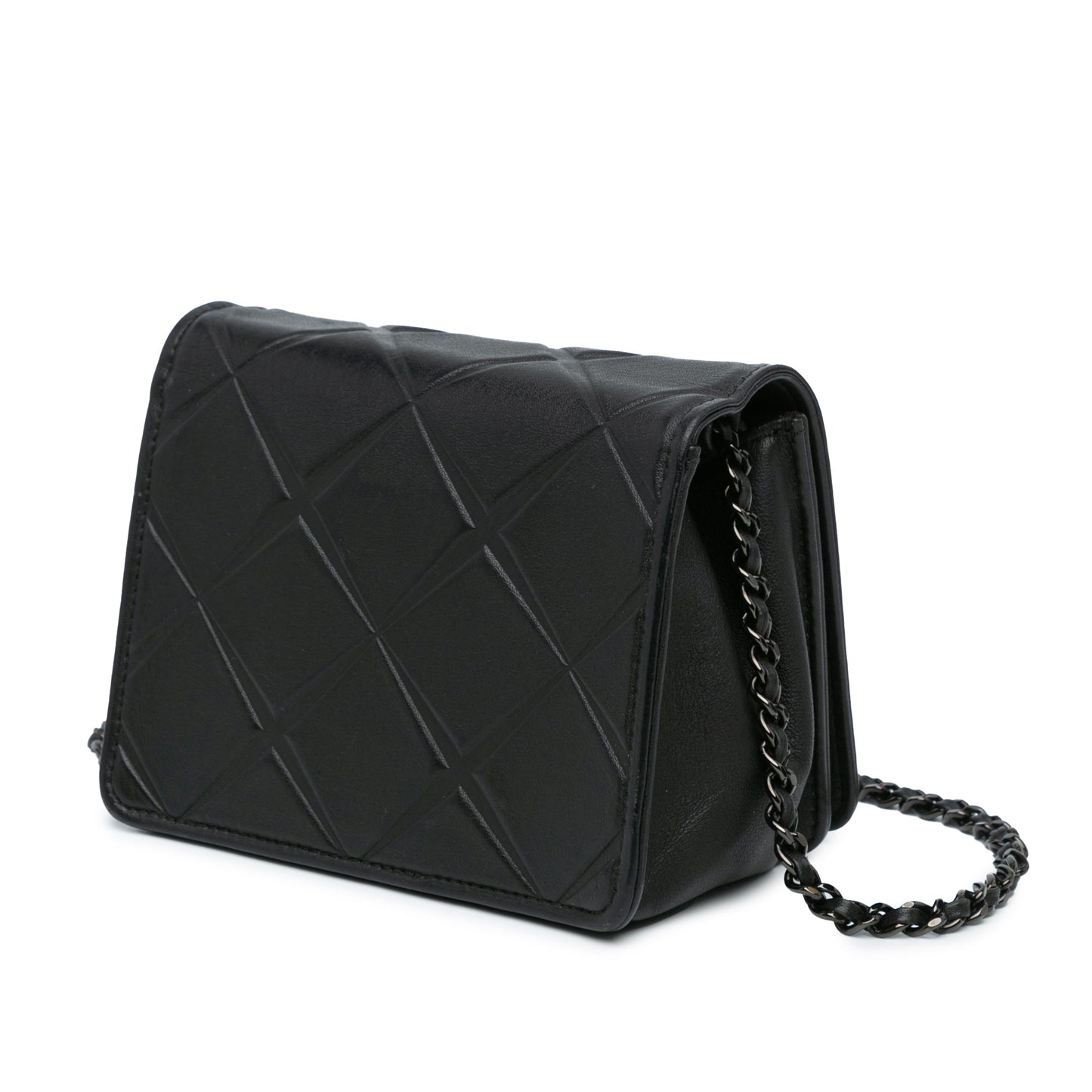 Black Chanel Mini Calfskin Propeller Flap Crossbody Bag
