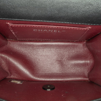 Black Chanel Mini Calfskin Propeller Flap Crossbody Bag