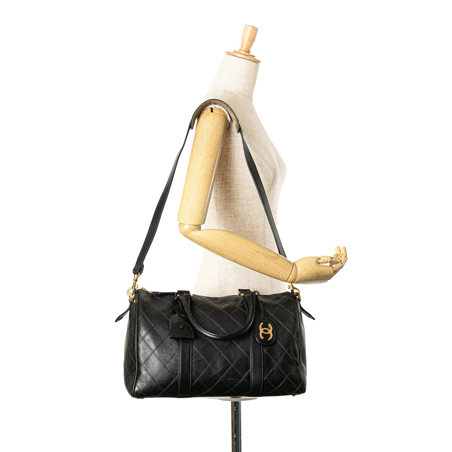 Black Chanel Medium Diamond Stitch Lambskin Satchel