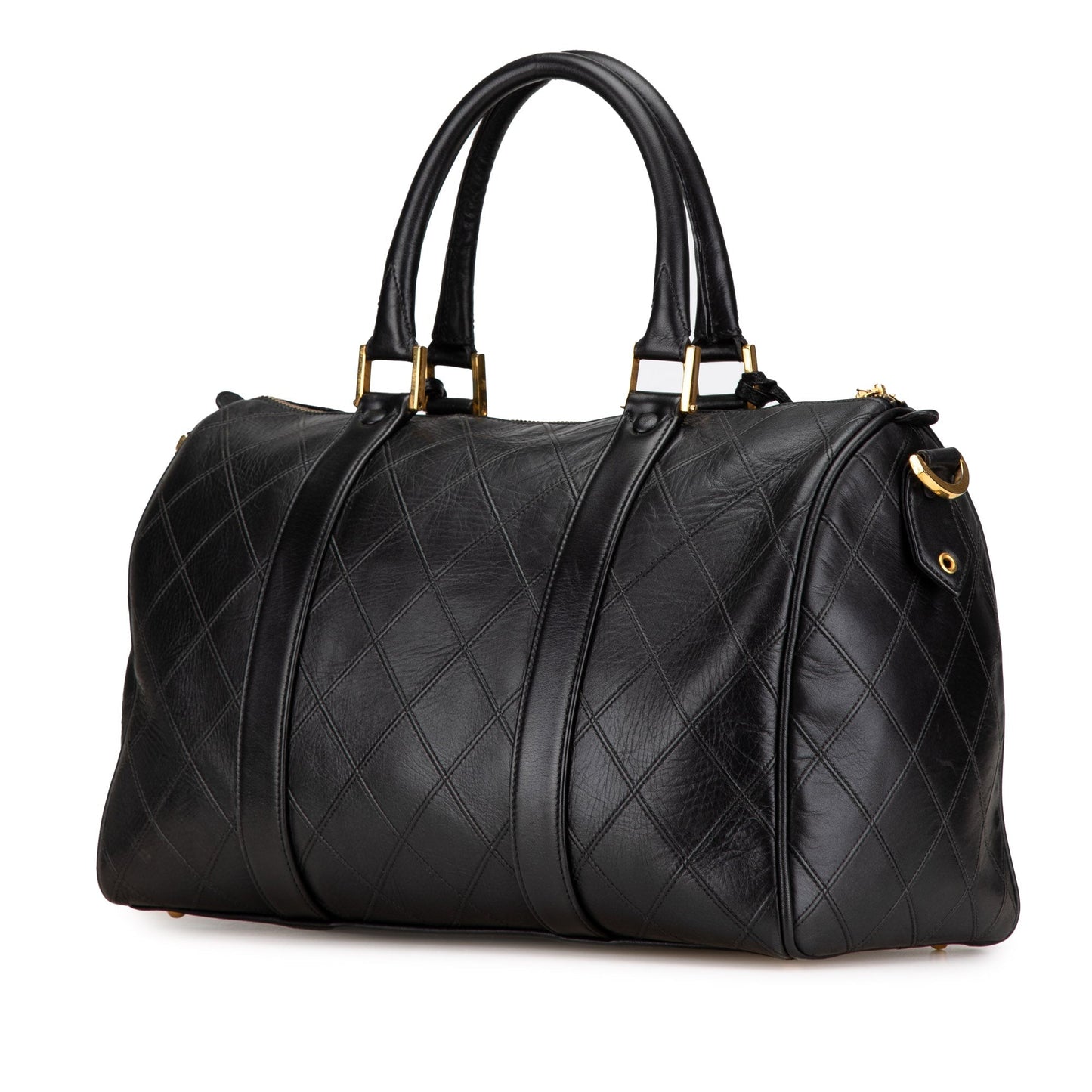 Black Chanel Medium Diamond Stitch Lambskin Satchel