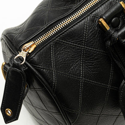 Black Chanel Medium Diamond Stitch Lambskin Satchel