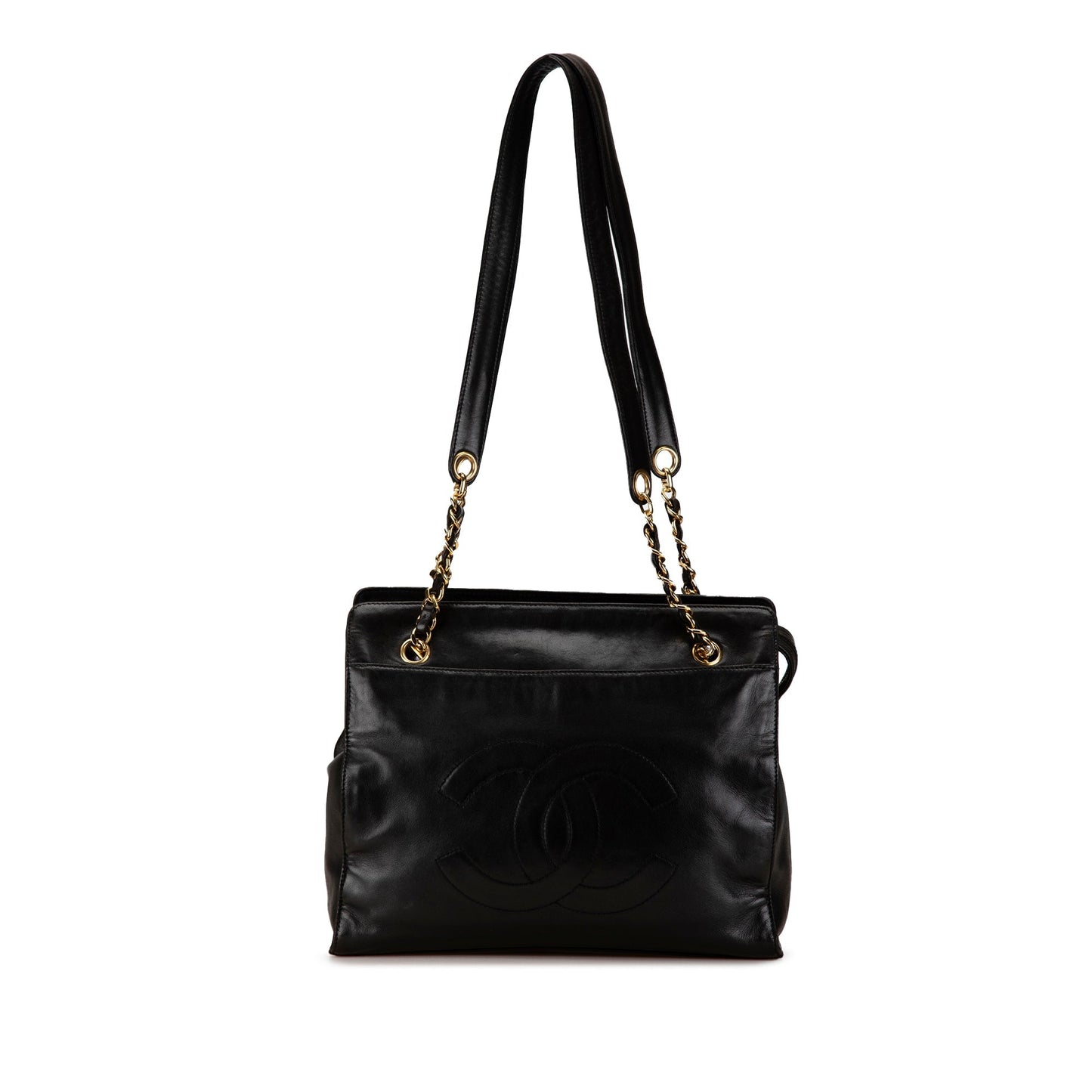 Black Chanel CC Lambskin Chain Tote