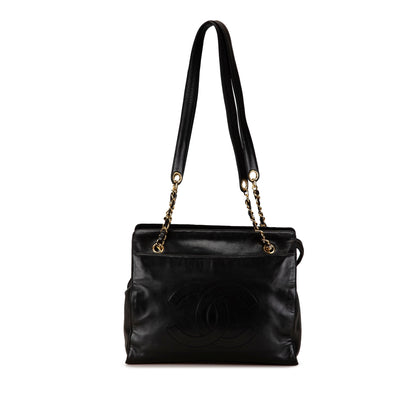 Black Chanel CC Lambskin Chain Tote