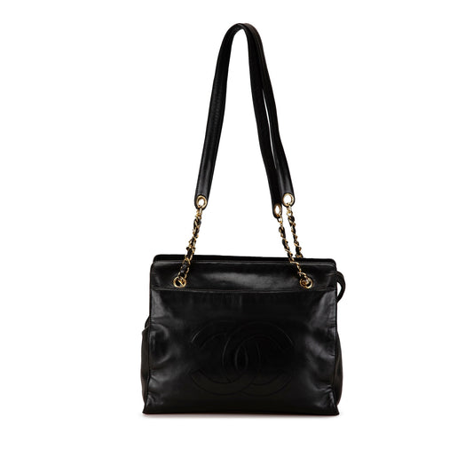 Black Chanel CC Lambskin Chain Tote