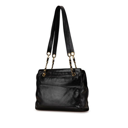 Black Chanel CC Lambskin Chain Tote