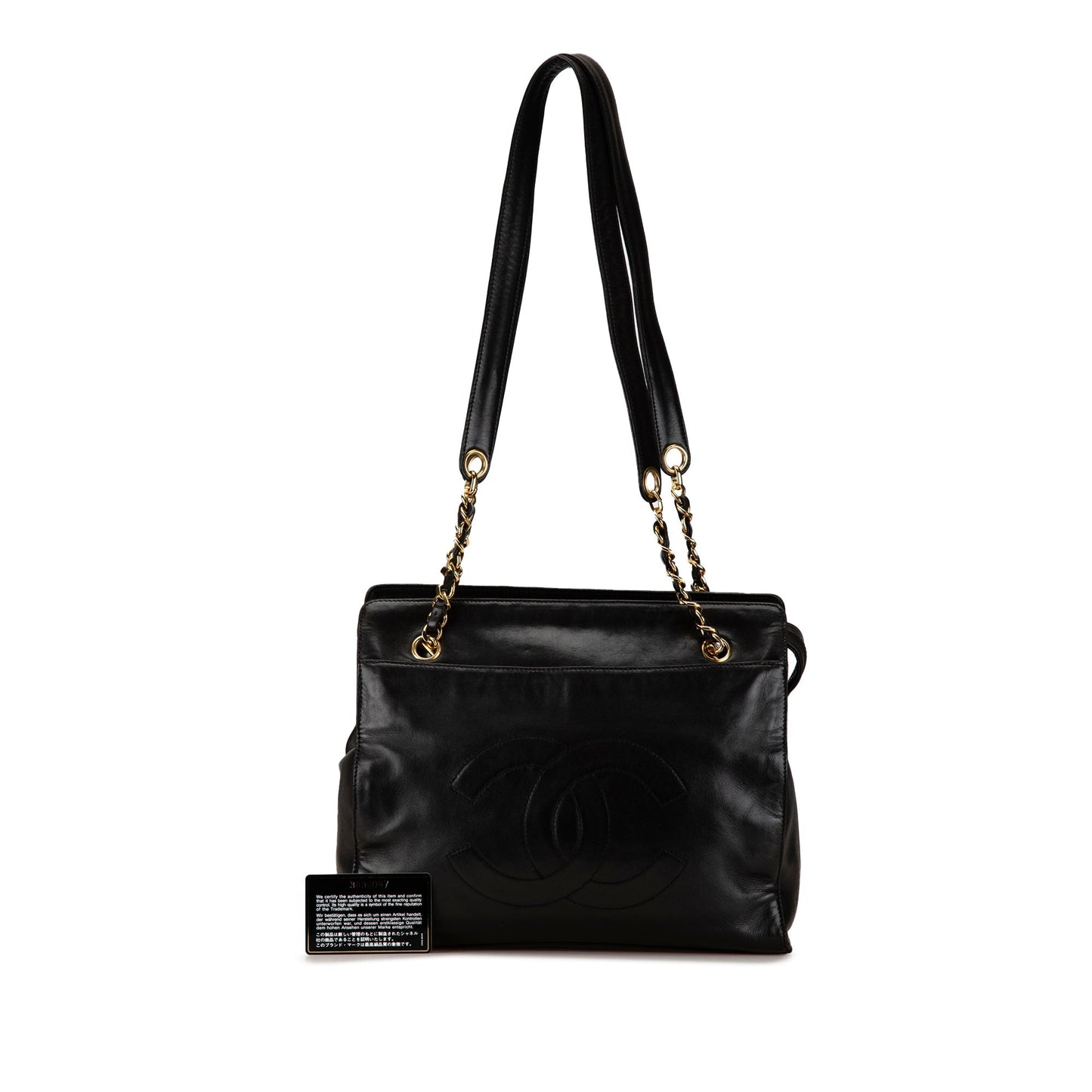 Black Chanel CC Lambskin Chain Tote
