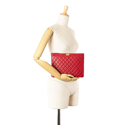 Chanel Sac Medium Quilted Caviar Boy O Case Clutch