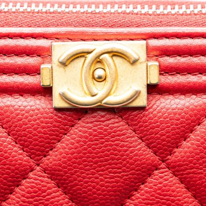 Chanel Sac Medium Quilted Caviar Boy O Case Clutch