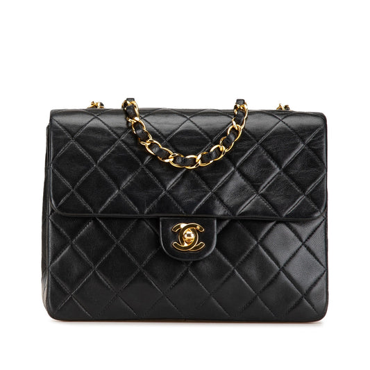 Black Chanel CC Quilted Lambskin Chain Flap Crossbody Bag
