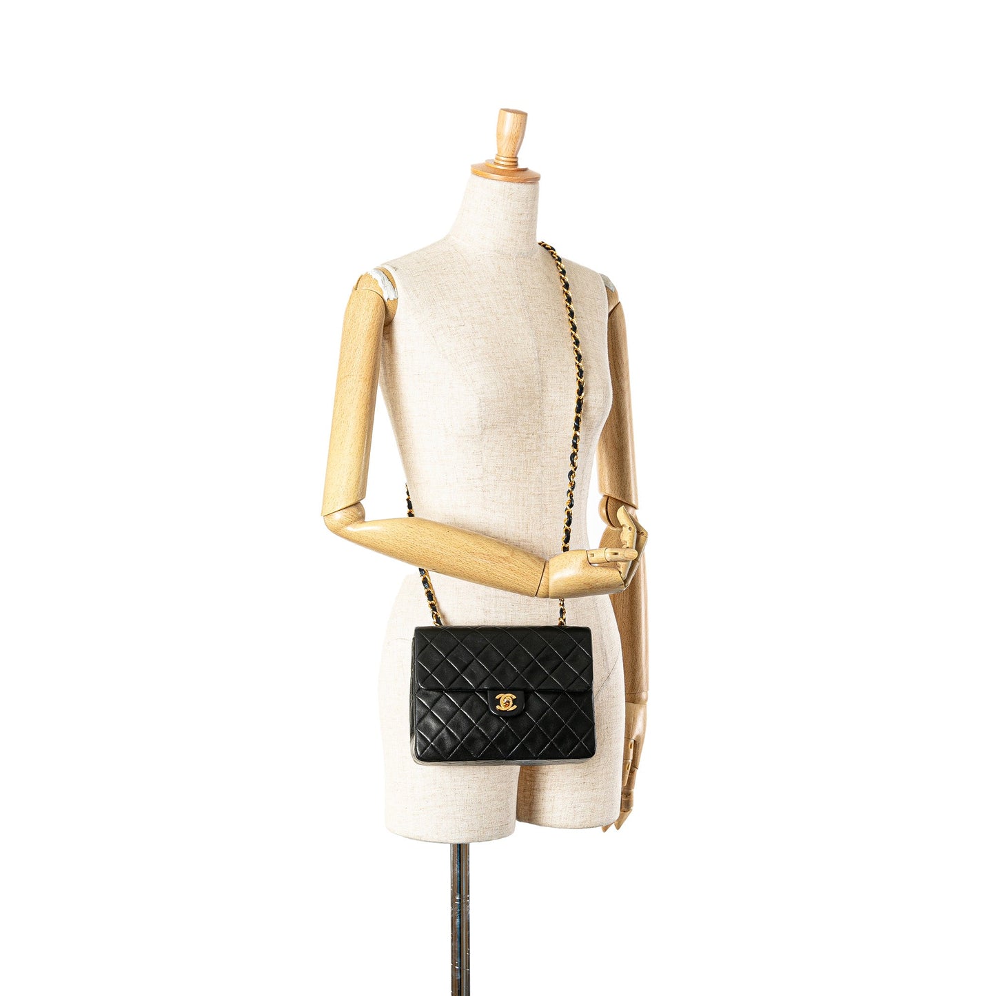 Black Chanel CC Quilted Lambskin Chain Flap Crossbody Bag