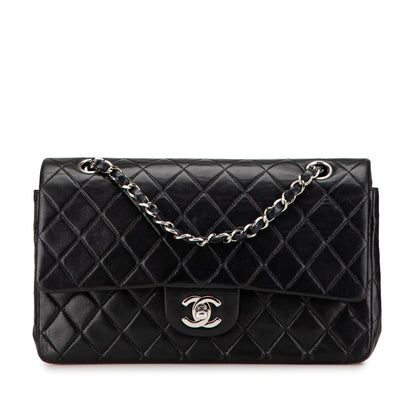 Black Chanel Medium Classic Lambskin Double Flap Shoulder Bag