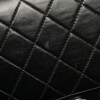 Black Chanel Medium Classic Lambskin Double Flap Shoulder Bag