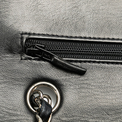 Black Chanel Medium Classic Lambskin Double Flap Shoulder Bag