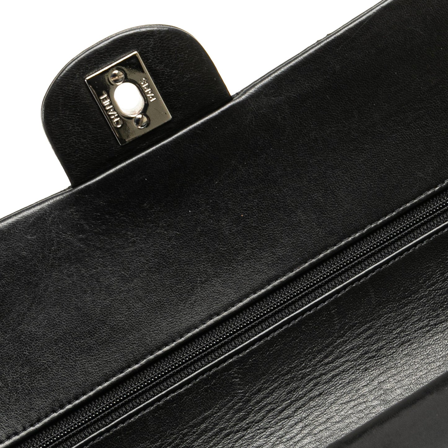 Black Chanel Medium Classic Lambskin Double Flap Shoulder Bag