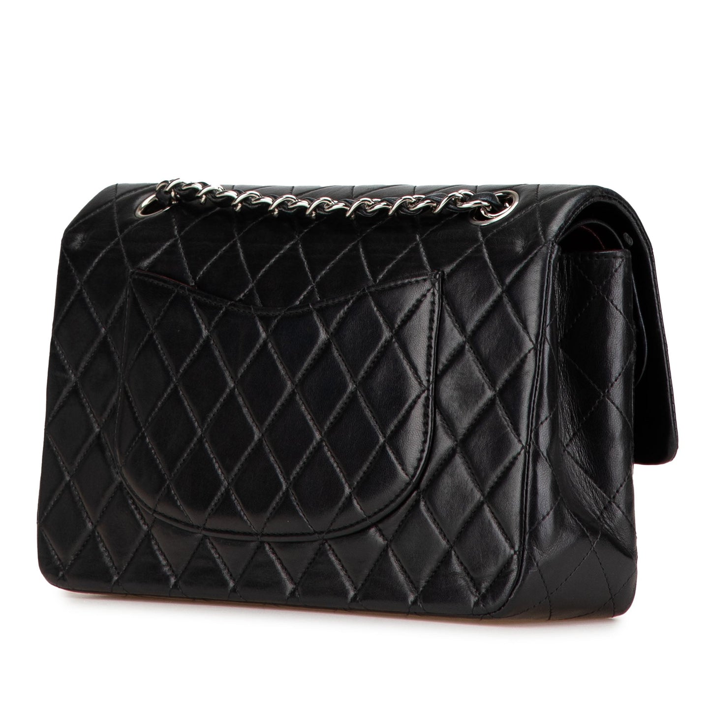 Black Chanel Medium Classic Lambskin Double Flap Shoulder Bag