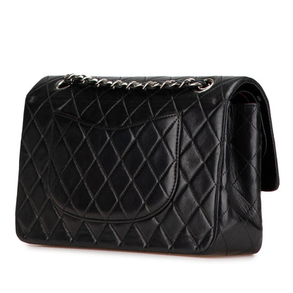 Black Chanel Medium Classic Lambskin Double Flap Shoulder Bag