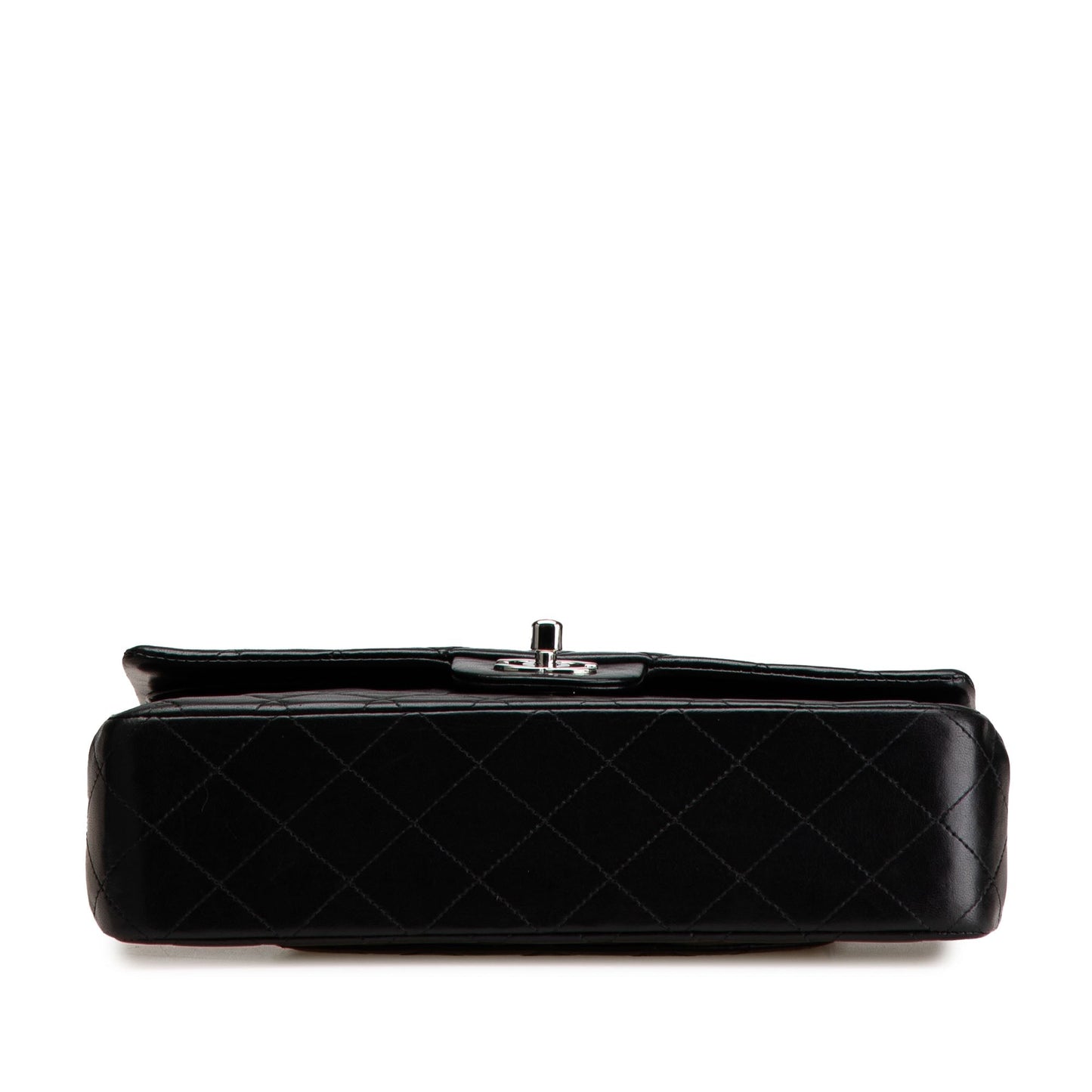 Black Chanel Medium Classic Lambskin Double Flap Shoulder Bag