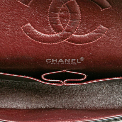 Black Chanel Medium Classic Lambskin Double Flap Shoulder Bag