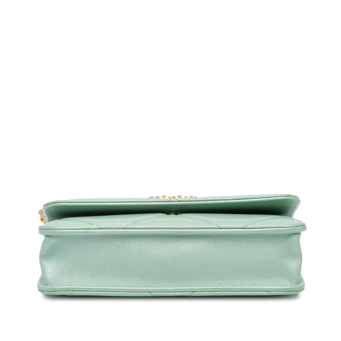 Green Chanel Lambskin 19 Clutch with Chain Satchel