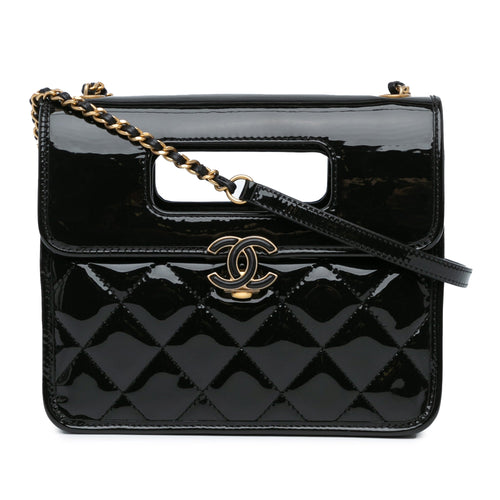 Chanel Sac Mini Quilted Patent Graphic Catch Flap