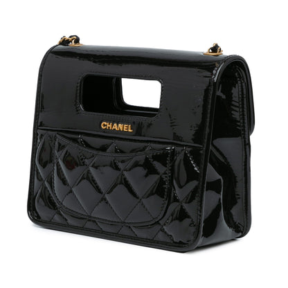 Chanel Sac Mini Quilted Patent Graphic Catch Flap