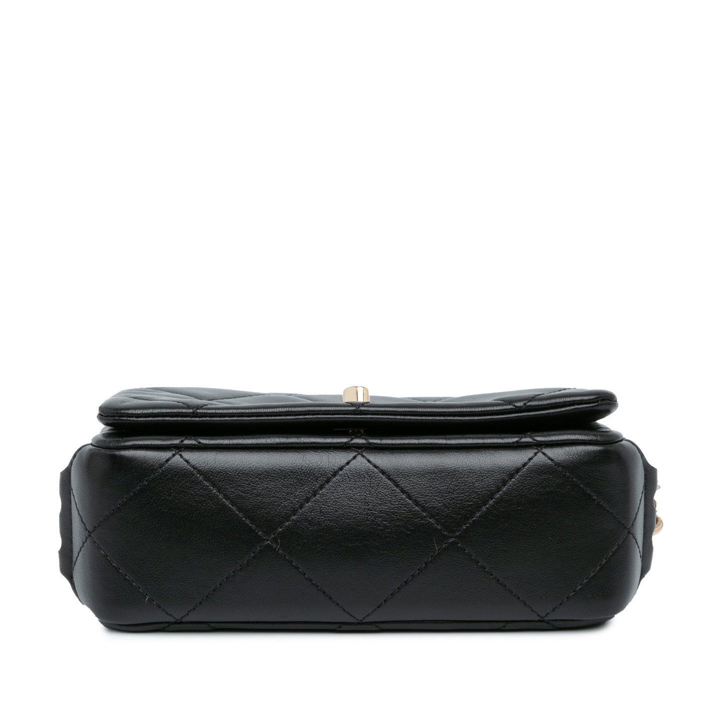Black Chanel Mini Quilted Lambskin Multi Chain Flap Crossbody Bag