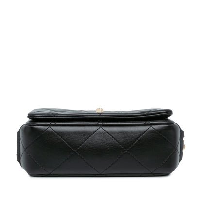 Black Chanel Mini Quilted Lambskin Multi Chain Flap Crossbody Bag