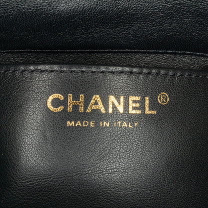 Black Chanel Mini Quilted Lambskin Multi Chain Flap Crossbody Bag