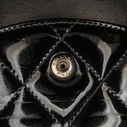 Black Chanel Jumbo Classic Patent Double Flap Shoulder Bag