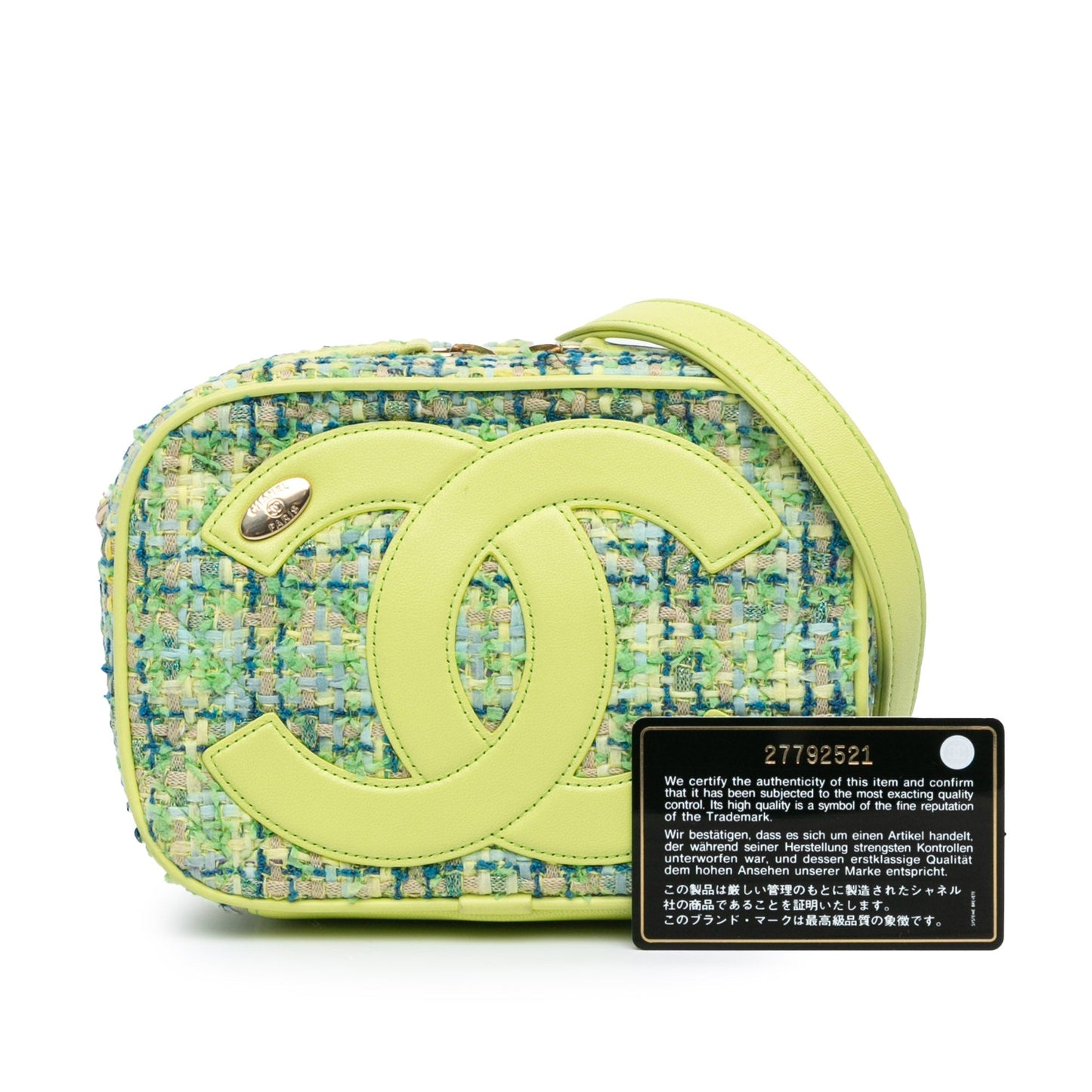 Green Chanel Tweed CC Mania Camera Bag