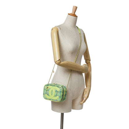 Green Chanel Tweed CC Mania Camera Bag