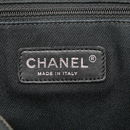 Black Chanel Medium Aged Calfskin In The Mix Zip Flap Shoulder Bag