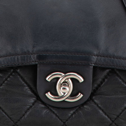 Black Chanel Medium Aged Calfskin In The Mix Zip Flap Shoulder Bag