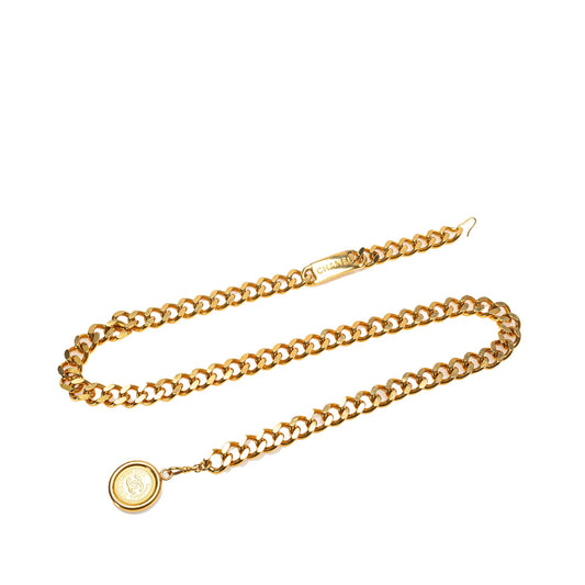 Gold Chanel Gold Plated Medallion Chain Belt