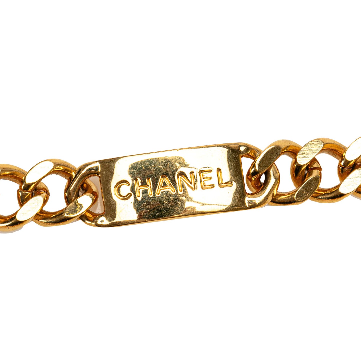 Gold Chanel Gold Plated Medallion Chain Belt