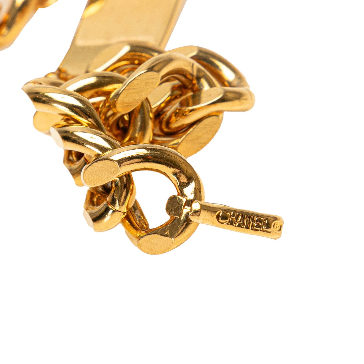 Gold Chanel Gold Plated Medallion Chain Belt