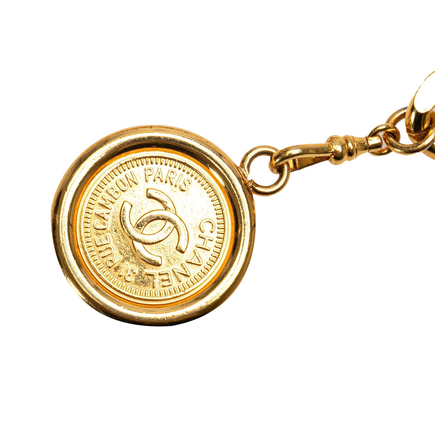 Gold Chanel Gold Plated Medallion Chain Belt