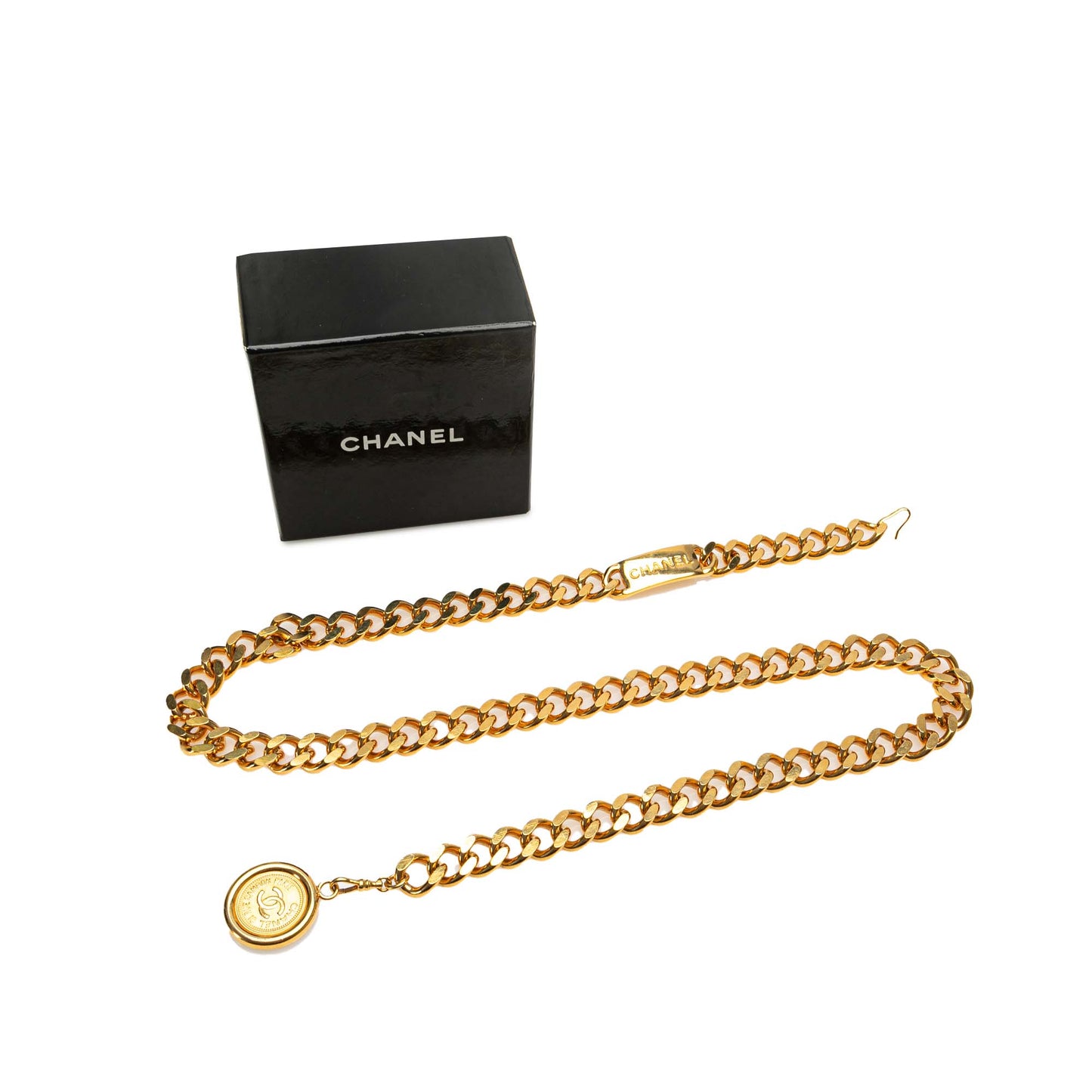 Gold Chanel Gold Plated Medallion Chain Belt
