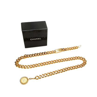 Gold Chanel Gold Plated Medallion Chain Belt