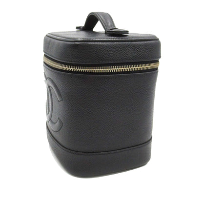 Black Chanel CC Caviar Vanity Case