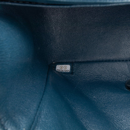 Blue Chanel Mini Square Classic Lambskin Single Flap Crossbody Bag