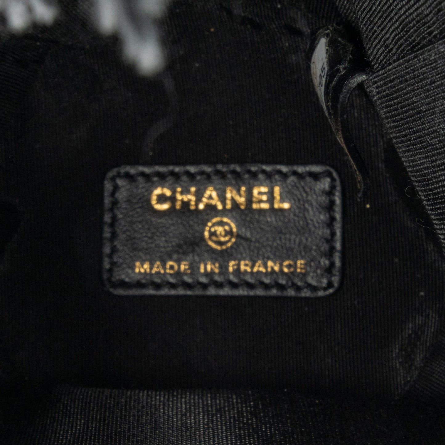 Gray Chanel Mini Denim Mood Bucket with Chain