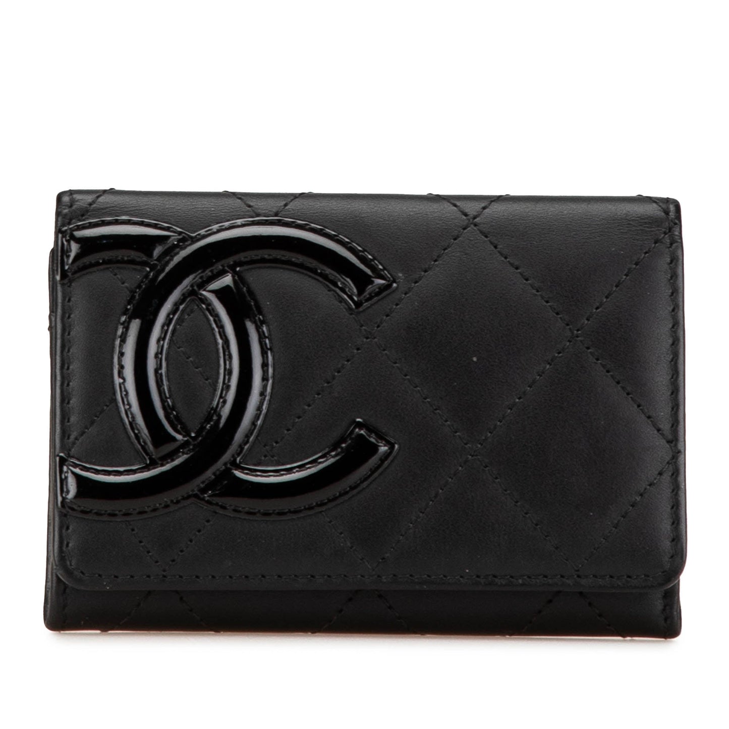 Black Chanel Lambskin Cambon Ligne Card Holder