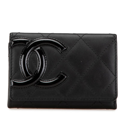 Black Chanel Lambskin Cambon Ligne Card Holder