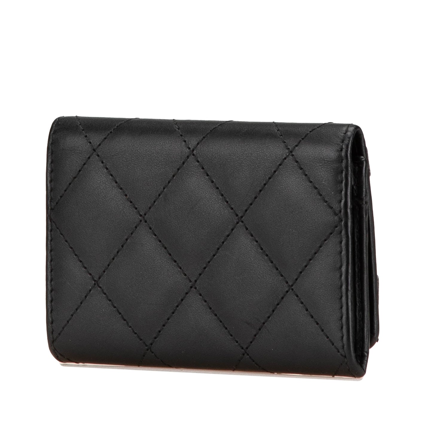 Black Chanel Lambskin Cambon Ligne Card Holder