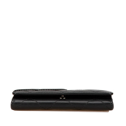 Black Chanel Lambskin Cambon Ligne Card Holder